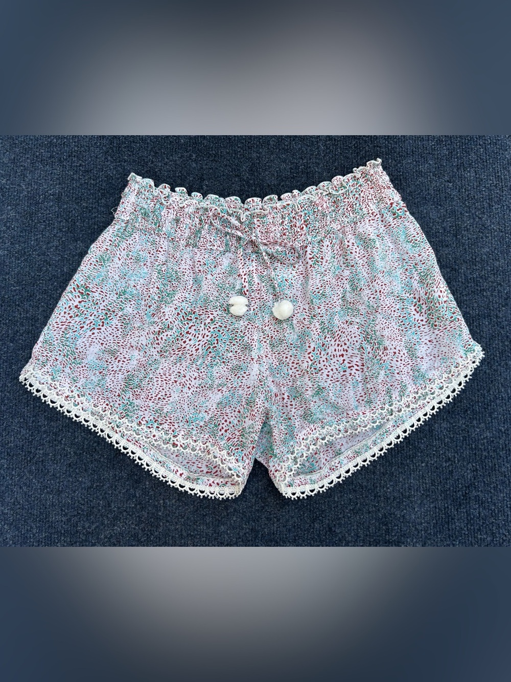 Poupette St. Barth NWT Elodie Boxer Shorts in Blue Cloud Small